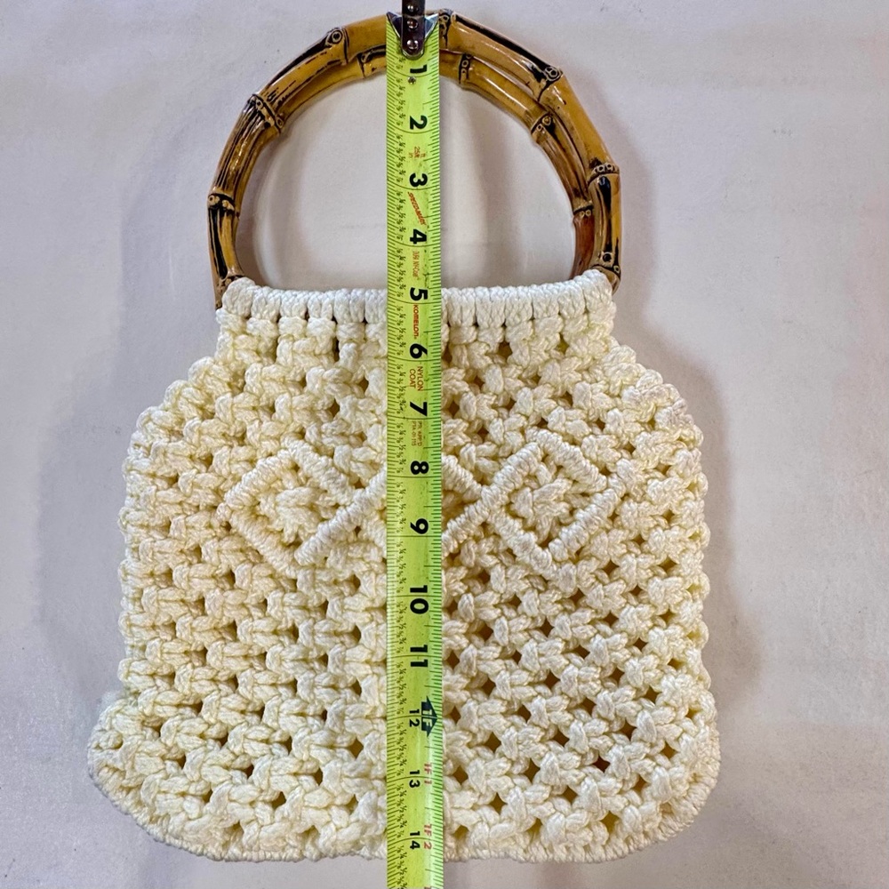 ‘60s Replica Hand-Knotted Macramé Lined Handbag - Picture 5 of 14